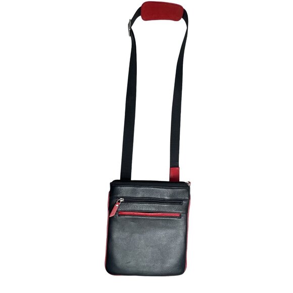 Art-93 Women's Black N Red Crossbody Tablet Case Bag Sz M - Picture 3 of 13